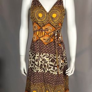 Zara African Print Cotton Wrap Dress
